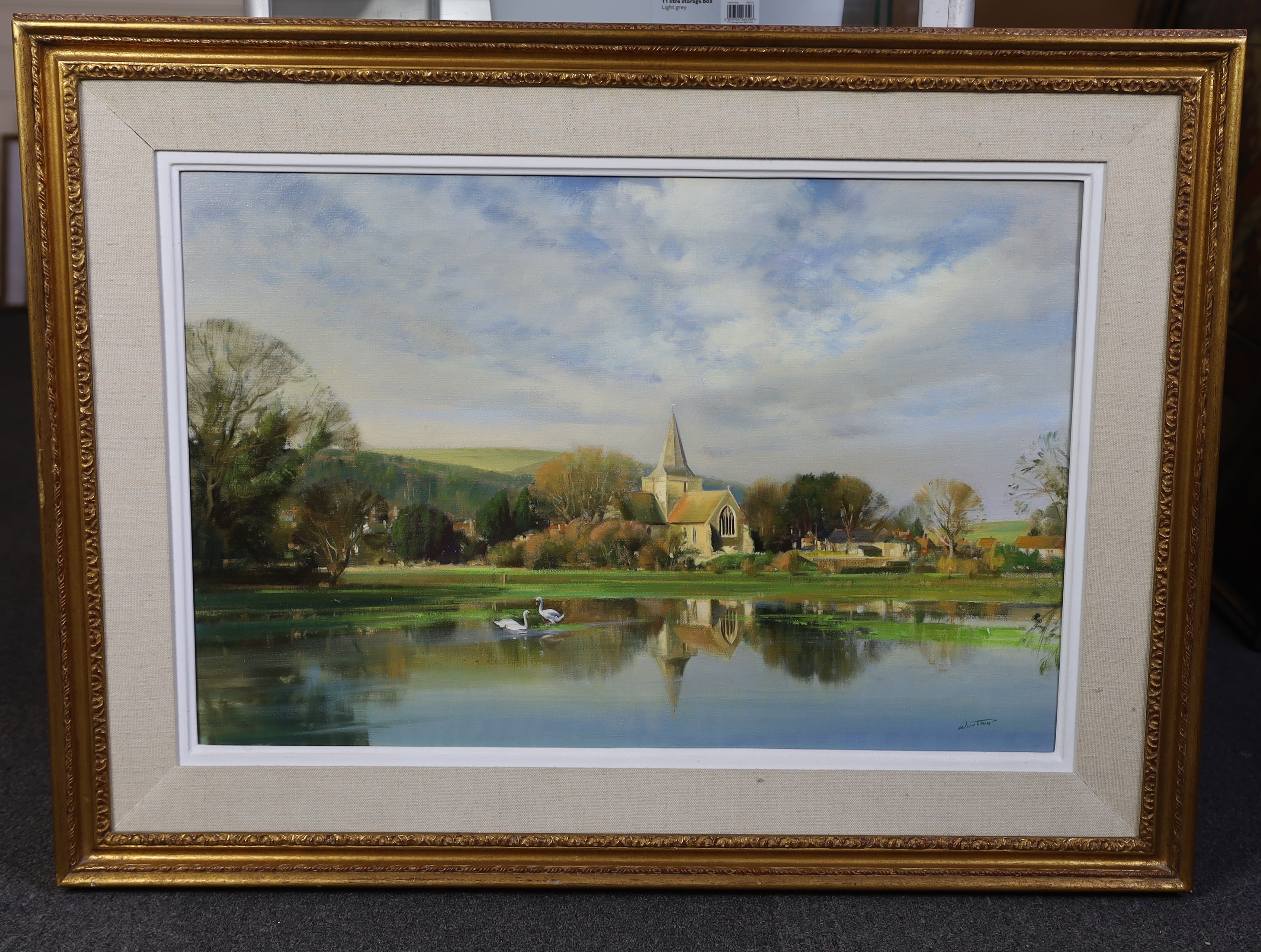 Frank Wootton (English, 1914-1998), ‘Alfriston in autumn', oil on canvas, 50 x 75cm